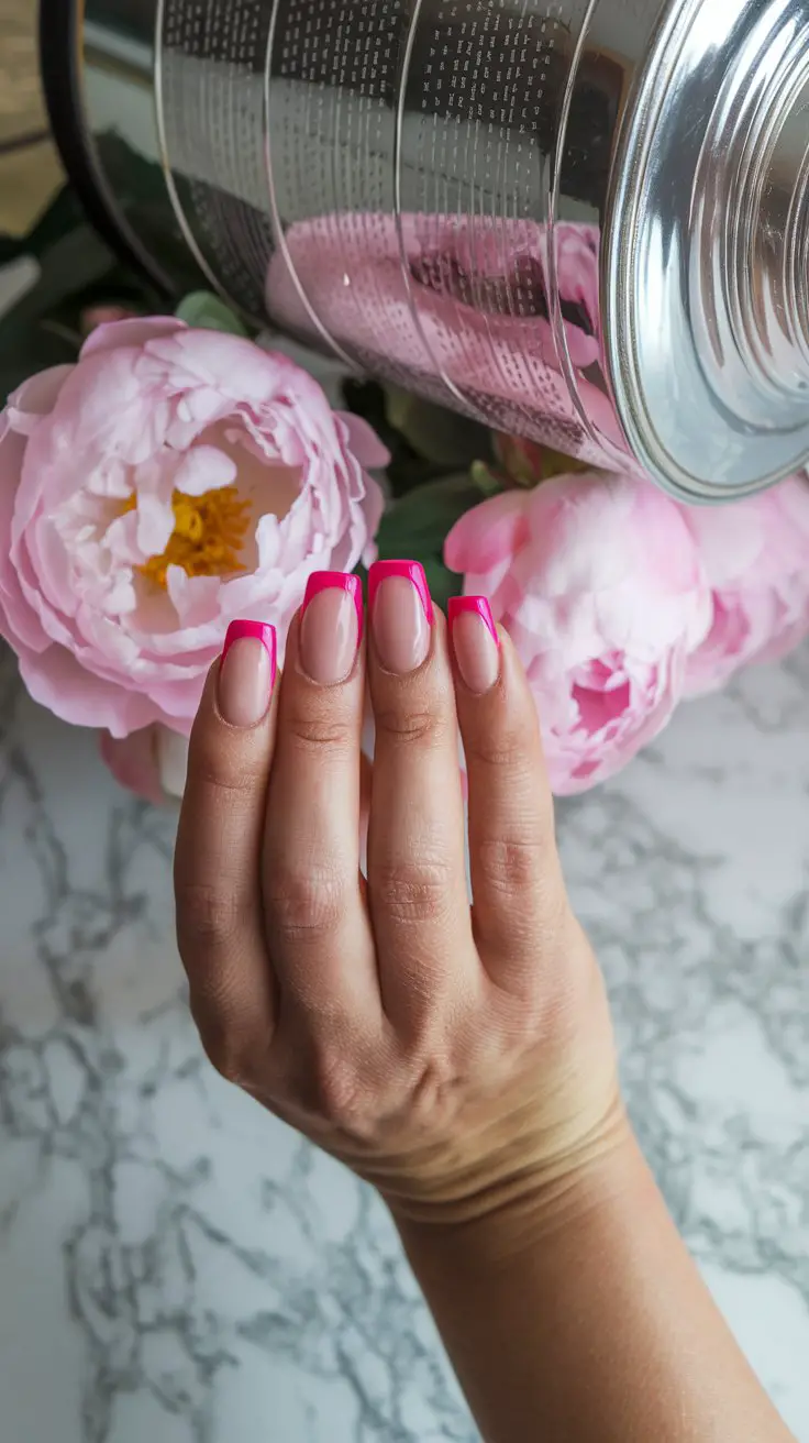 Classic Hot Pink French Tips (That Make Regular French Manis Look Boring AF)