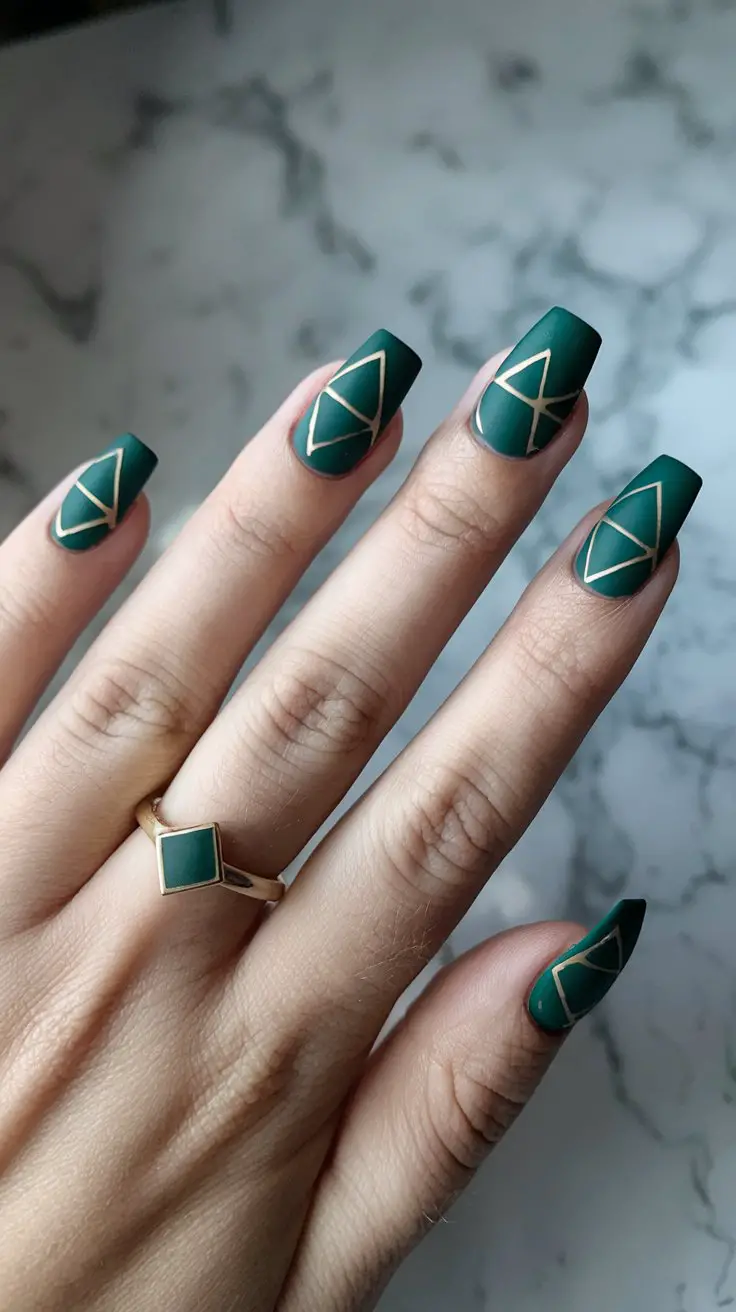 Forest Green with Negative Space Geometry (That Makes Math Actually Look Cool)