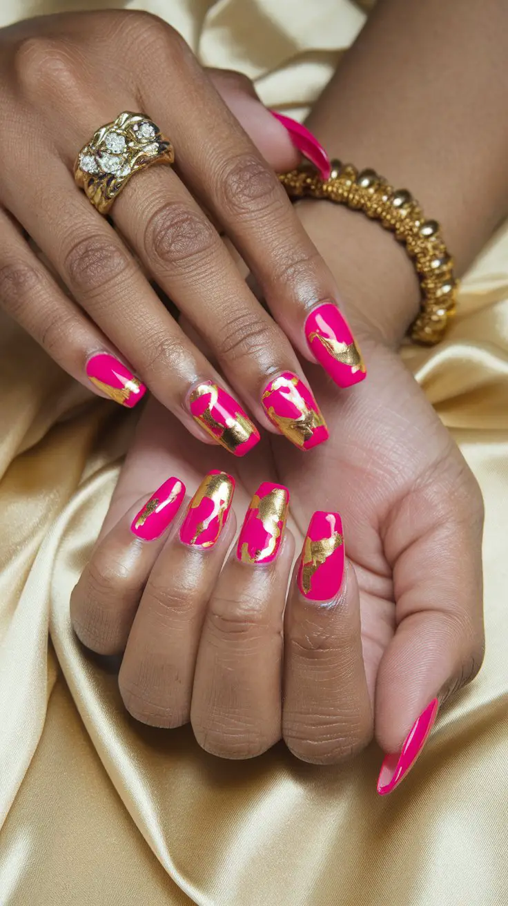 Hot Pink with Gold Foil Accents (That’s Screaming Luxury)