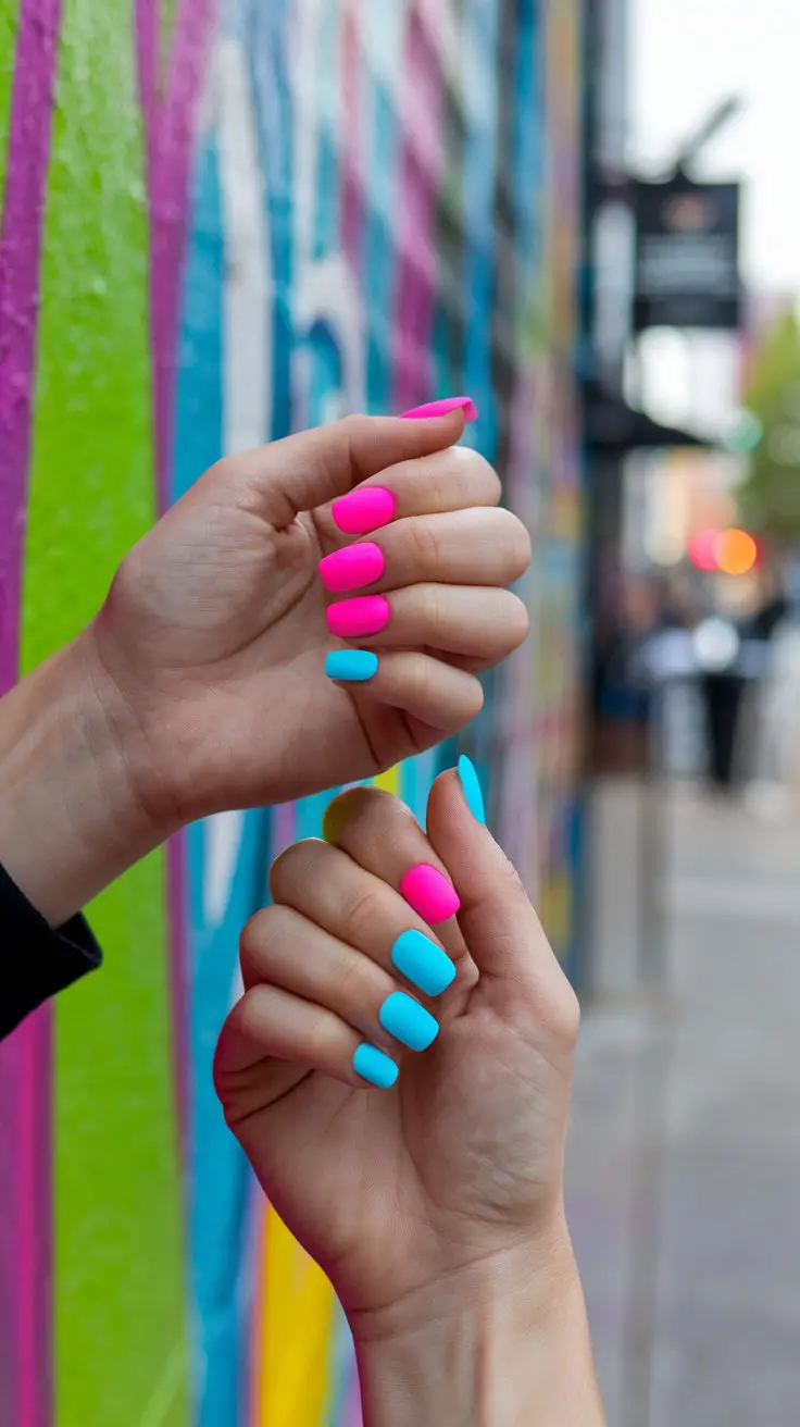 Hot Pink and Electric Blue Color Block (That Screams Main Character Energy)