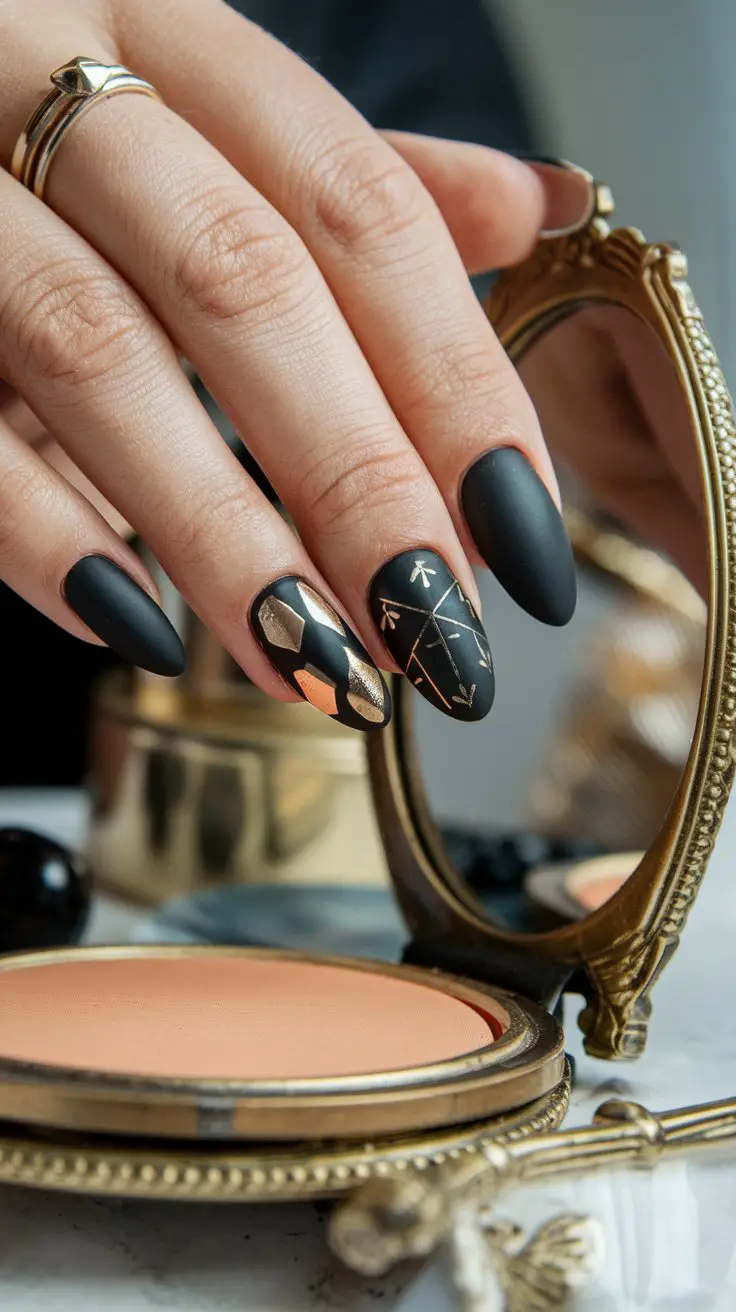 Matte Black with Gold Accents (That's Giving Expensive Goth Vibes)