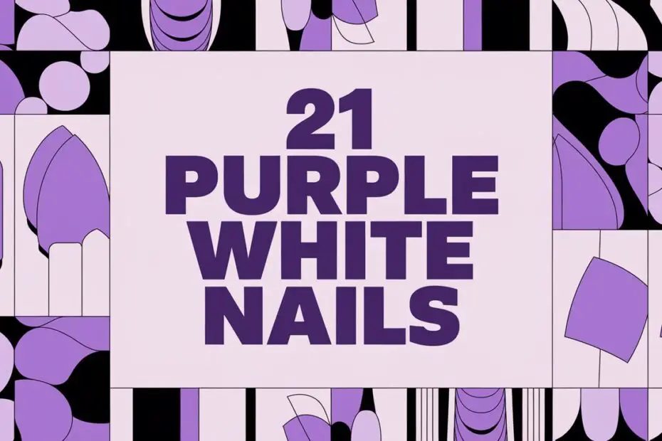 Purple White Nails