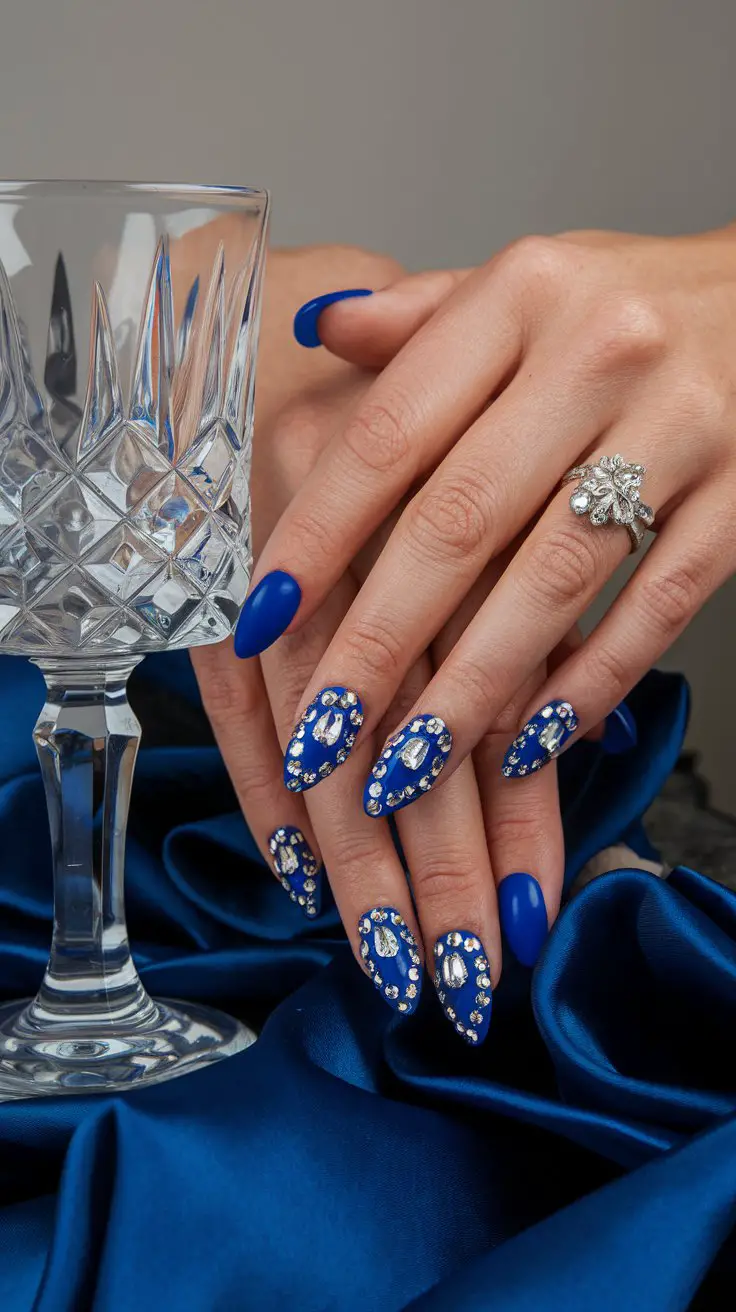 Cobalt Blue with Silver Rhinestone Details (That’s Pure Luxury)