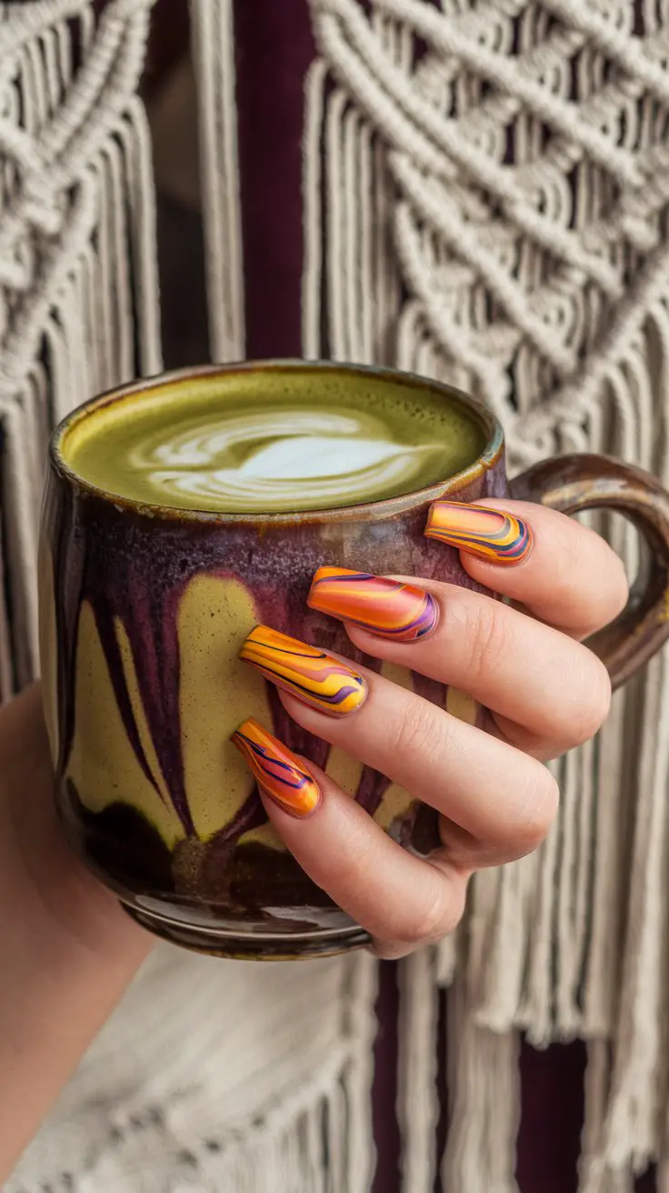 Psychedelic Swirl Nails (That Look Like a Lava Lamp Had a Baby with Your Manicure)
