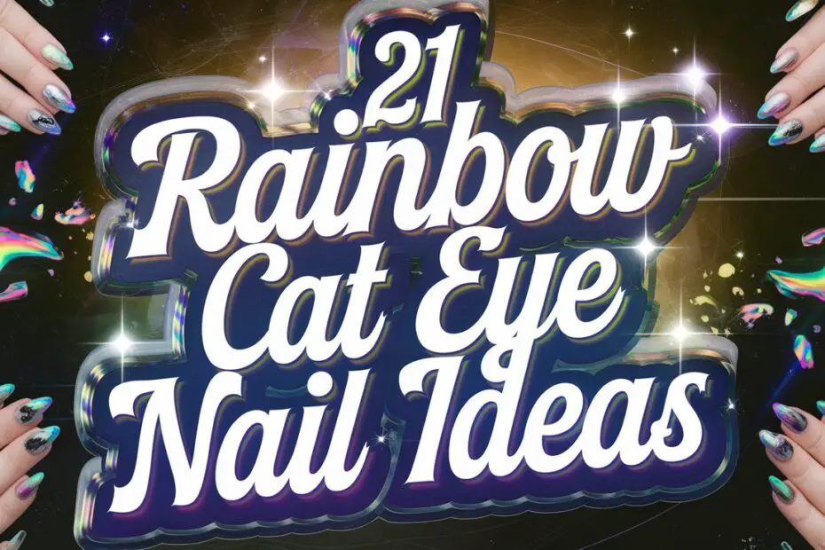 Rainbow Cat Eye Nail Ideas