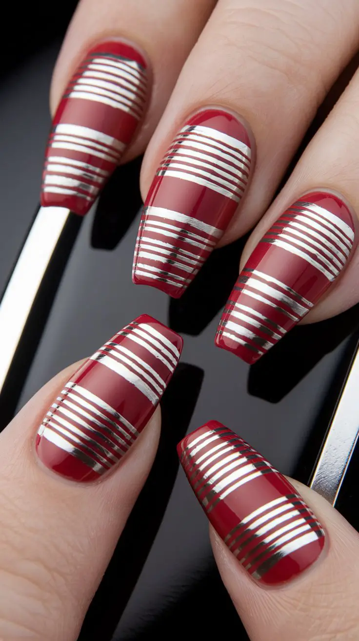 Silver Stripes on Red Base (That’s Giving Racing Flag Vibes)