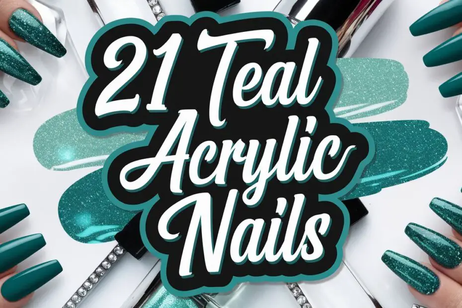 Teal Acrylic Nails