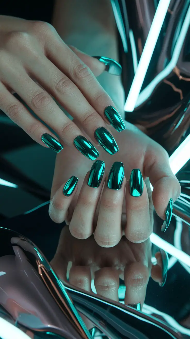 Teal Chrome Mirror Finish (That Reflects Your Fabulousness Back At You)