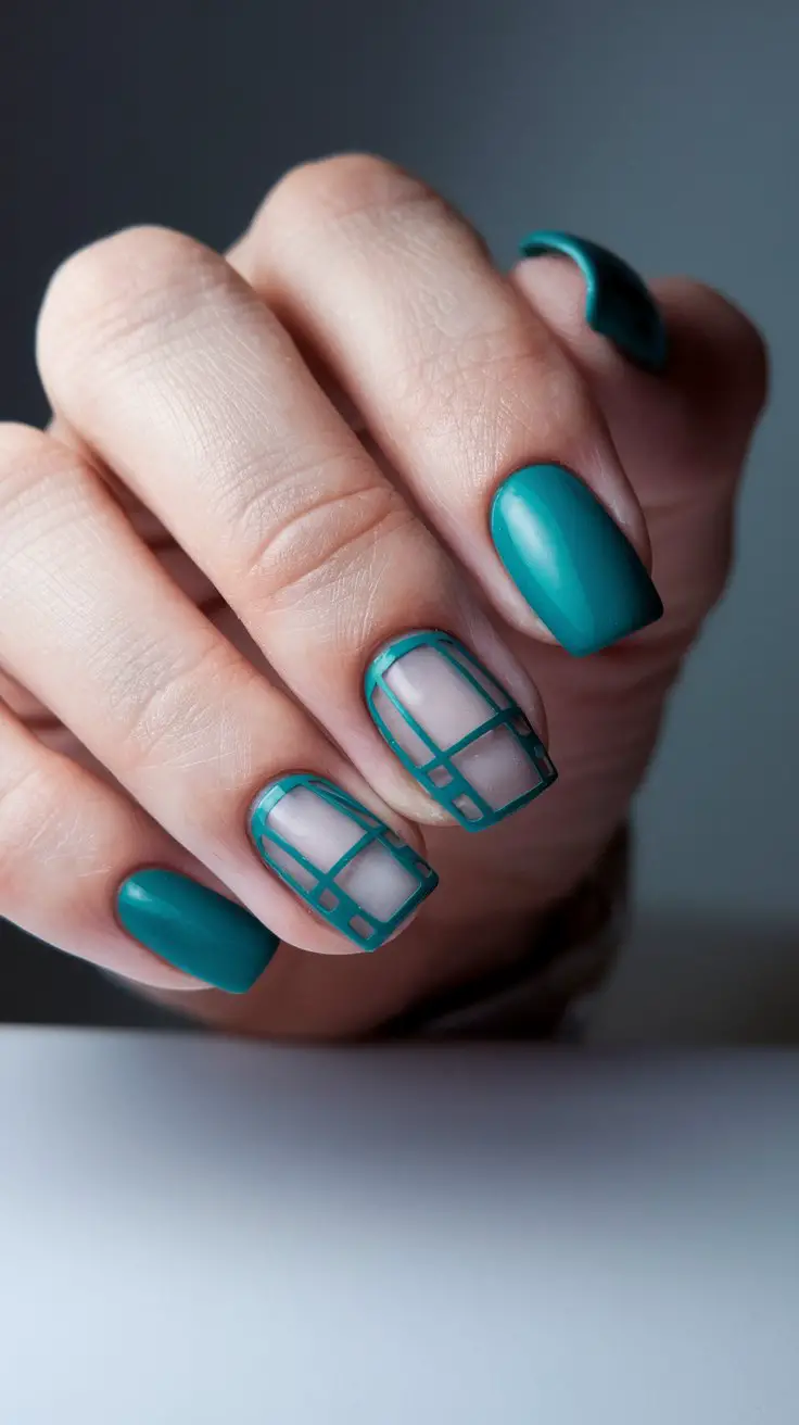 Teal Negative Space Magic (The Optical Illusion Your Nails Have Been Waiting For)