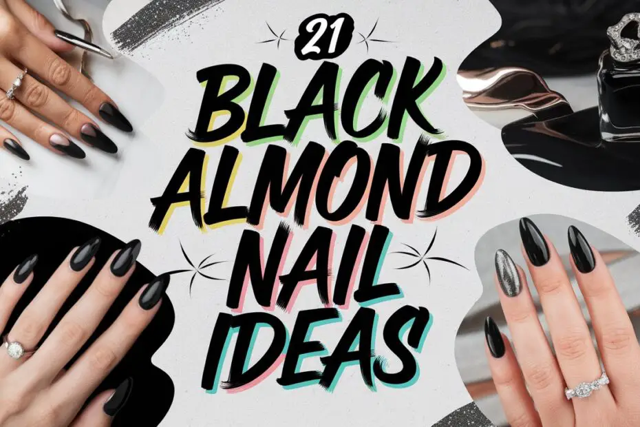 Black Almond Nail Ideas