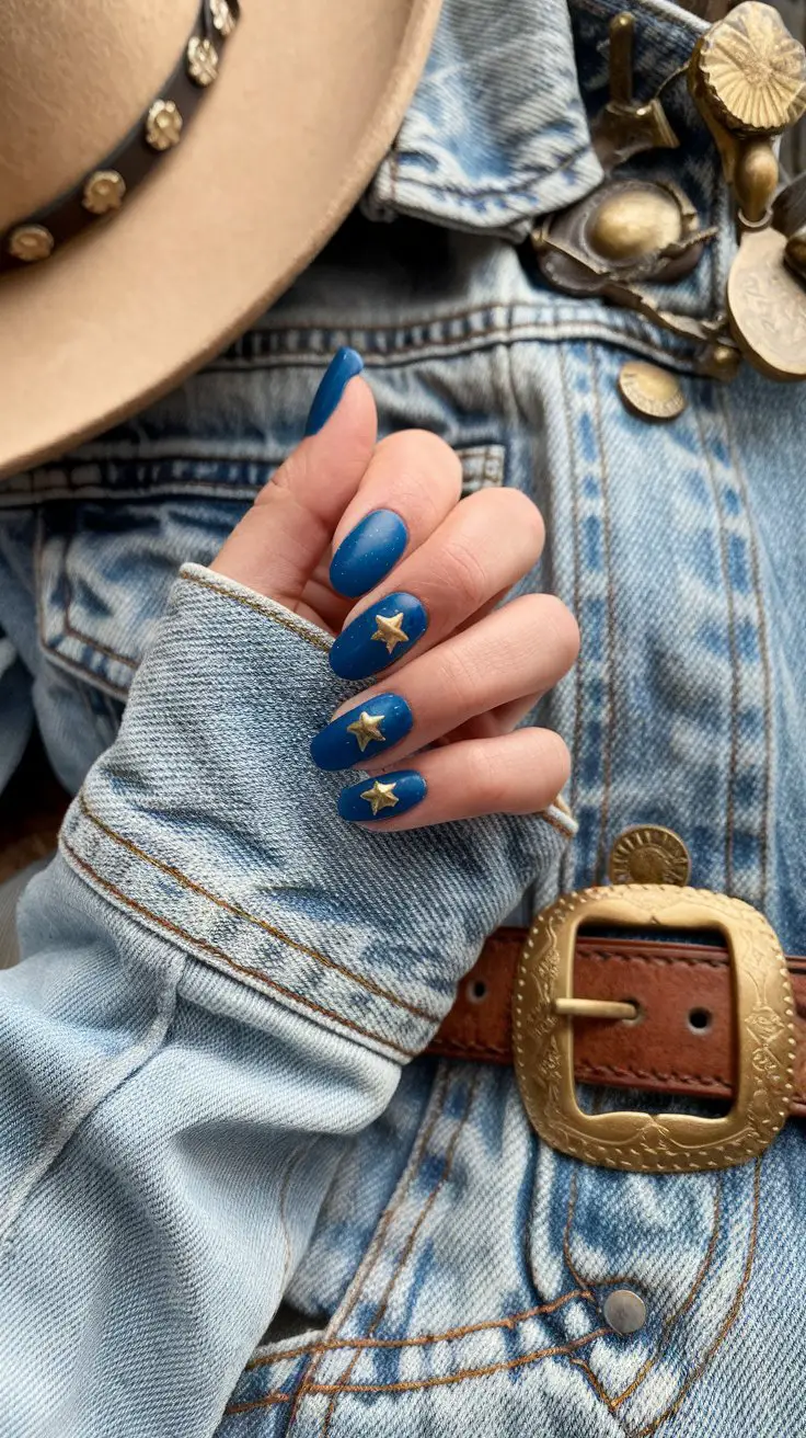 Denim Blue with Gold Stars (Because Every Cowgirl Needs Her Stars)