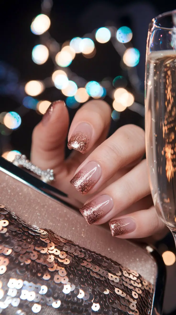 Rose Gold Glitter Gradient (That Screams Party Girl Energy)