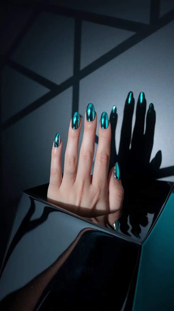 Turquoise Chrome Finish (That Screams Futuristic Queen)