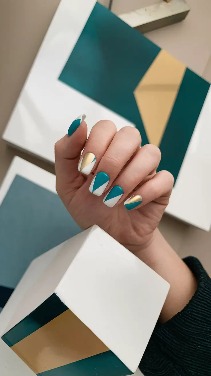 Turquoise Color Block Design (That’s Giving Mondrian Vibes)