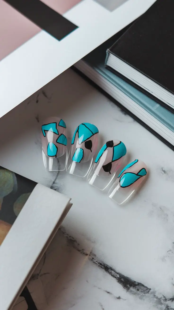 Turquoise Negative Space Design (That’s Giving Modern Art Vibes)