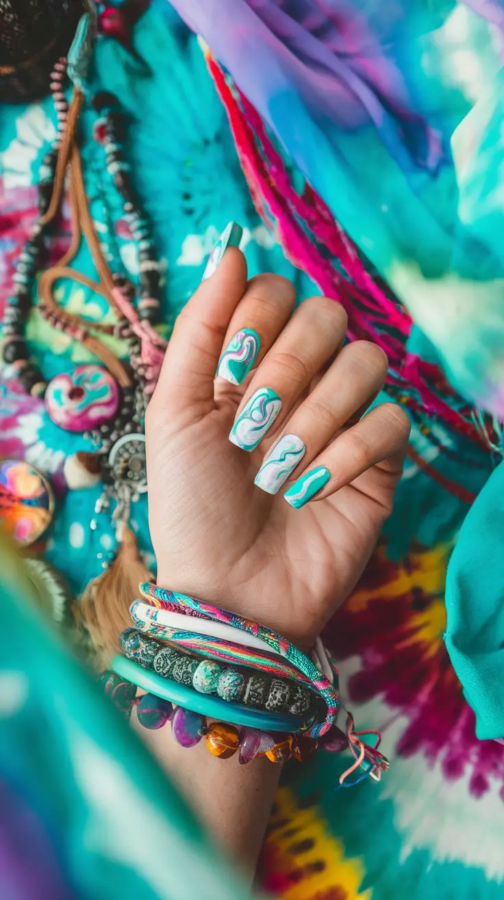 Turquoise Tie-Dye Effect (That’s Pure Festival Queen Energy)