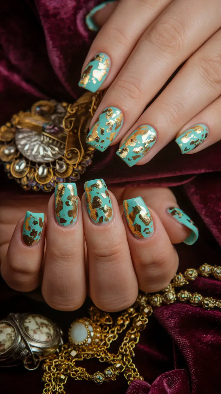 Turquoise with Gold Foil Accents (That’s Pure Luxury)