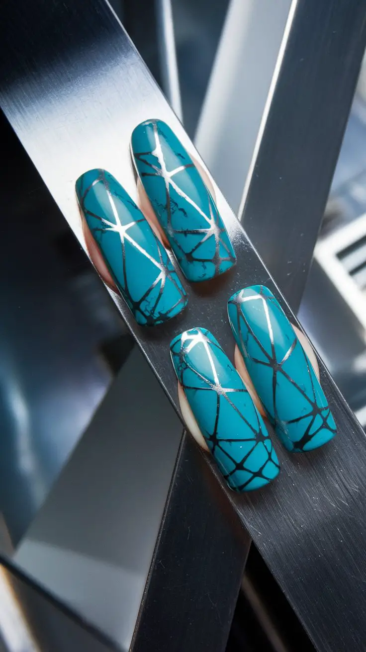 Turquoise with Silver Striping Tape (That Screams Futuristic Chic)
