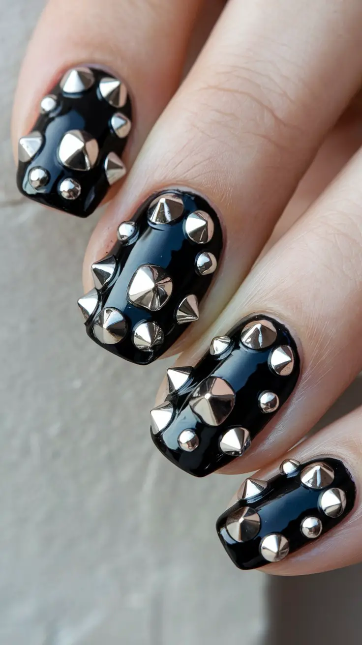 Black Base with Silver Studs (That Are Giving Rock Star Energy)