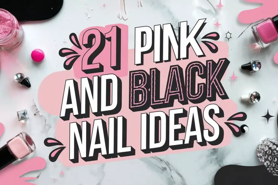 Pink and Black Nail Ideas