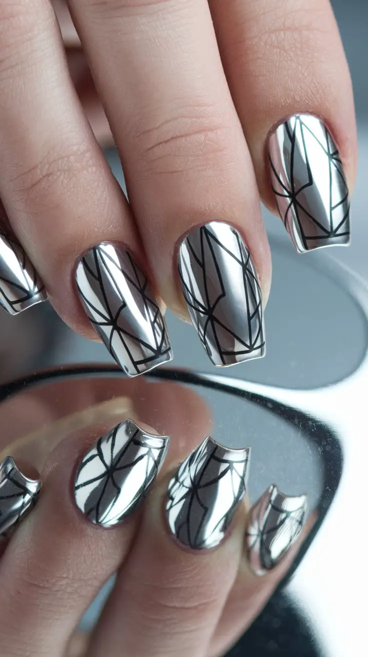 Silver Chrome with Black Geometric Lines (That Are Pure Instagram Gold)