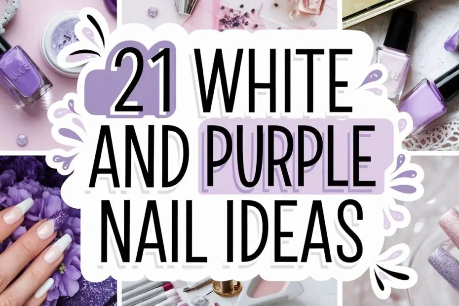 White and Purple Nail Designs