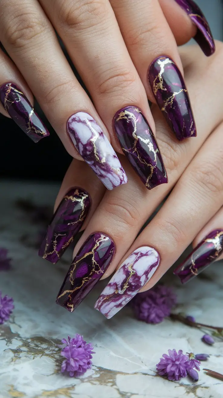 Deep Purple Marble Effect (That Looks Like Expensive Stone Countertops)