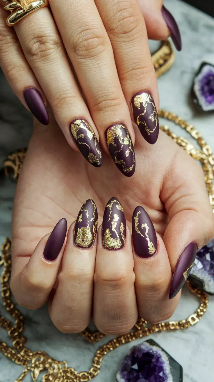 Deep Purple with Gold Foil Accents (That Screams Expensive Taste)