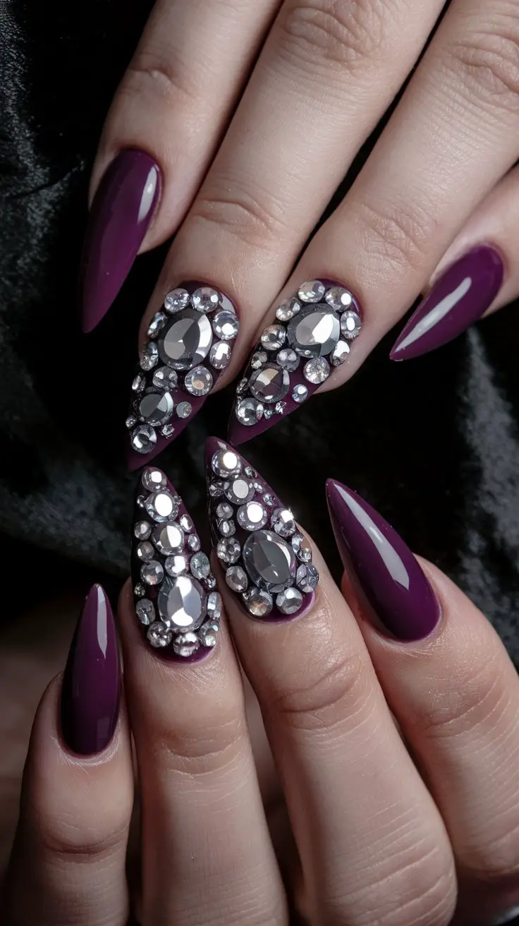Deep Purple with Silver Rhinestones (That’s Giving Red Carpet Realness)