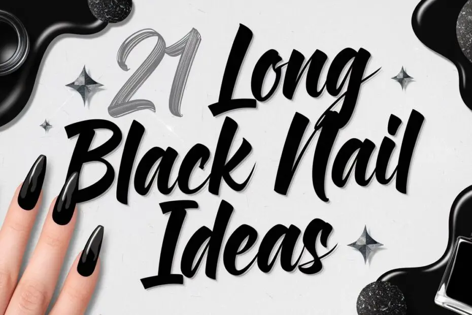Long Black Nail Ideas