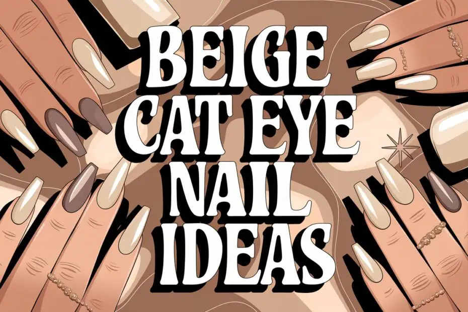 Beige Cat Eye Nails