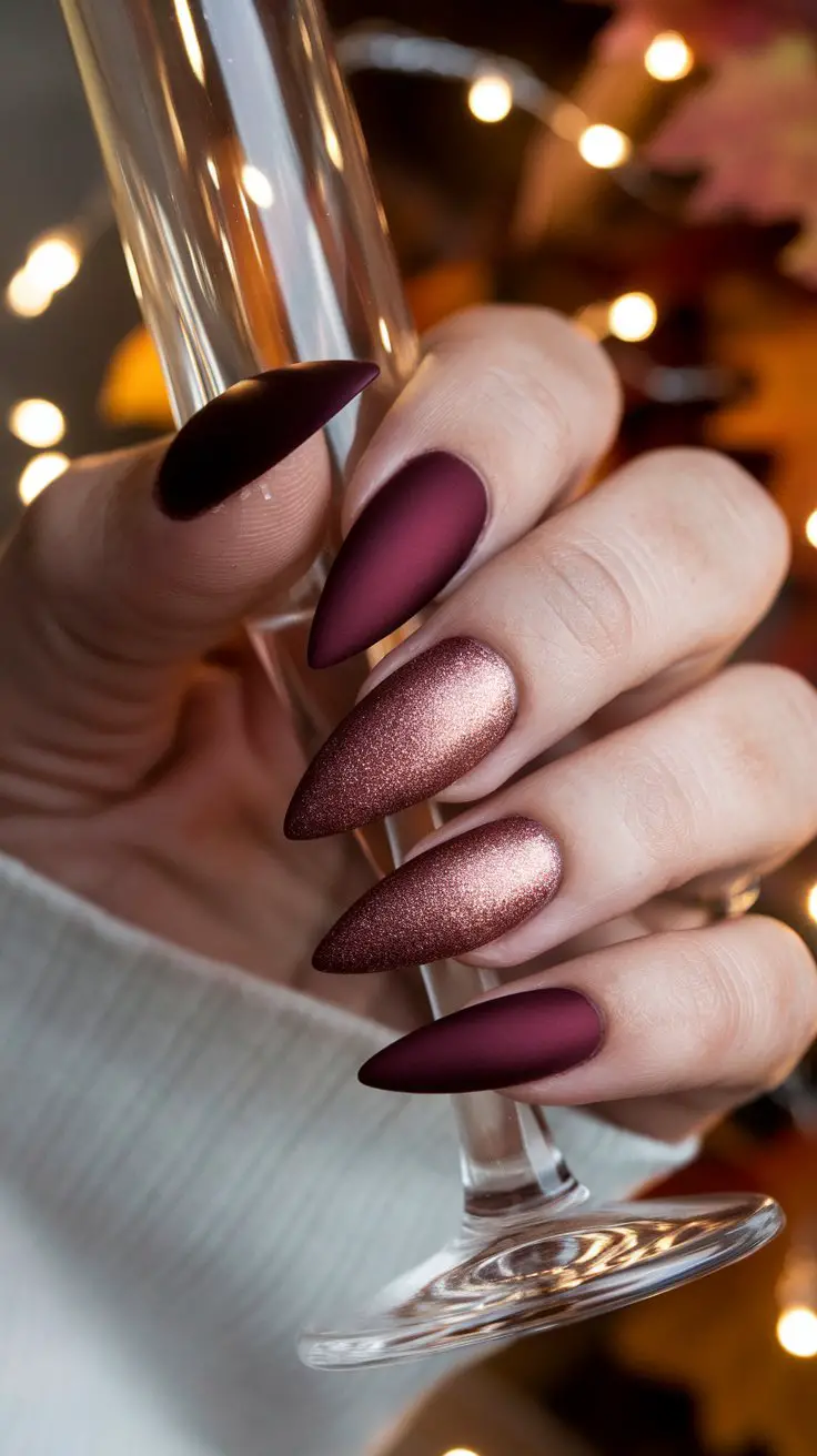Burgundy Cat Eye Ombré (That Gives “Sunset Over a Vineyard” Vibes)