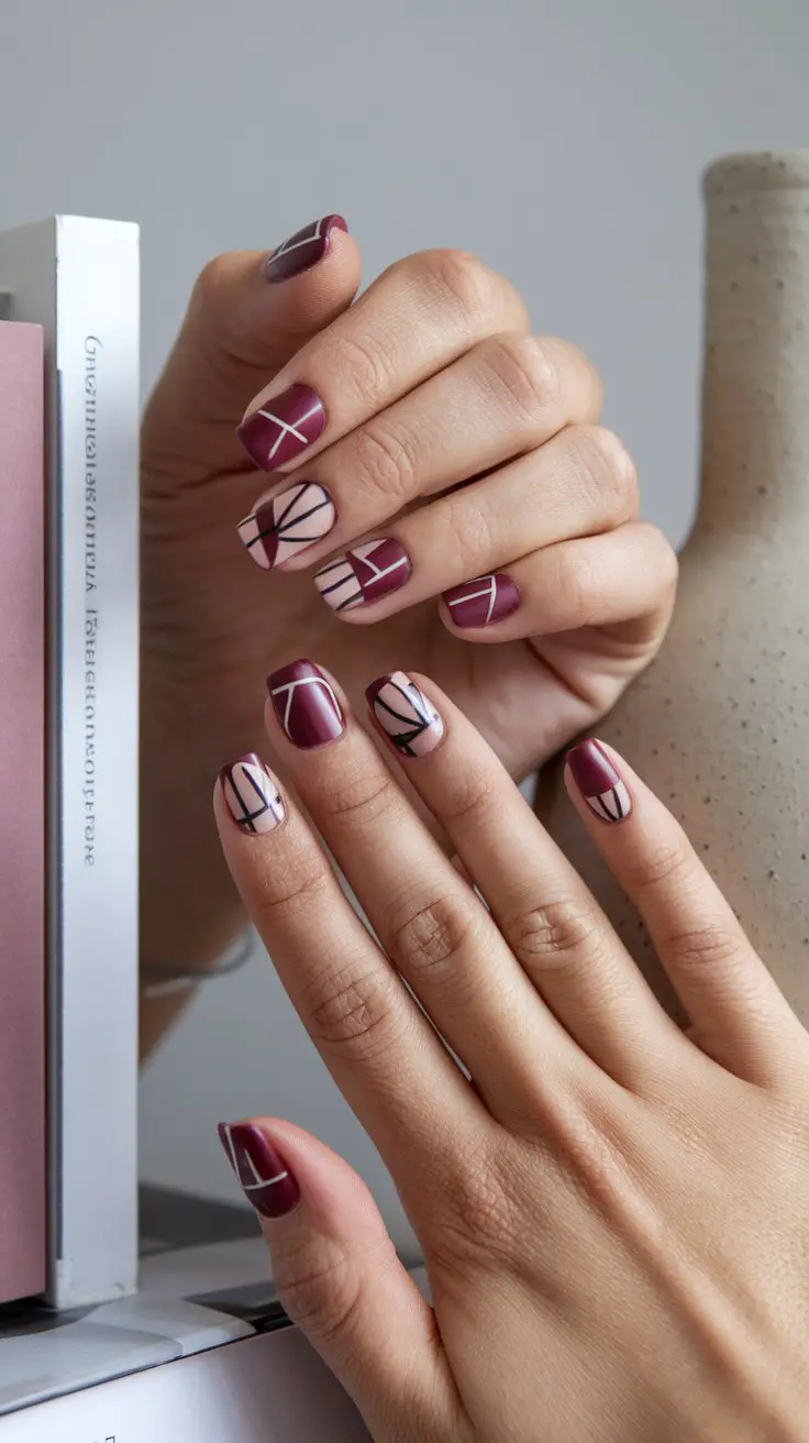 Burgundy Cat Eye with Negative Space (That’s Giving “Modern Art Gallery Vibes”)