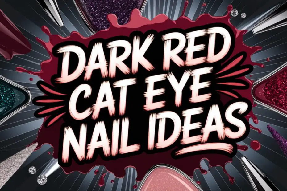 Dark Red Cat Eye Nails