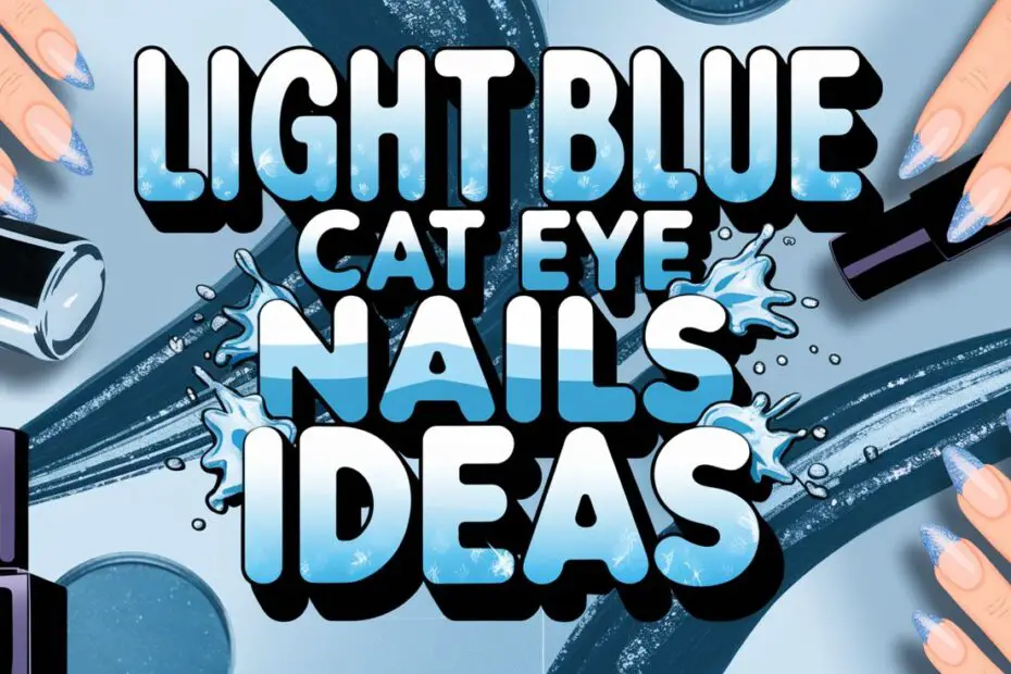 Light Blue Cat Eye Nails