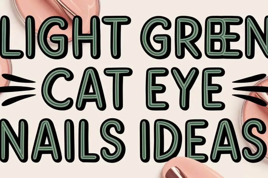 Light Green Cat Eye Nails