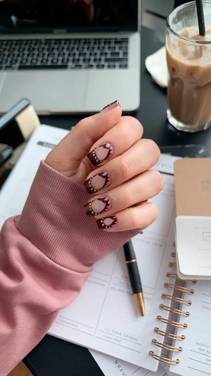 Maroon Cat Eye French Tips (The Twist Nobody Saw Coming)