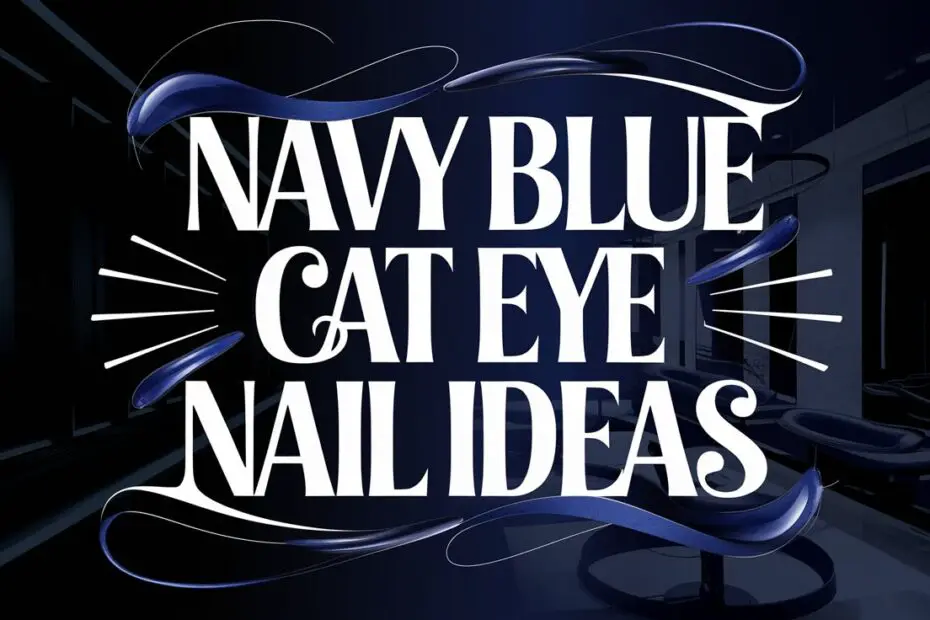 Navy Blue Cat Eye Nails