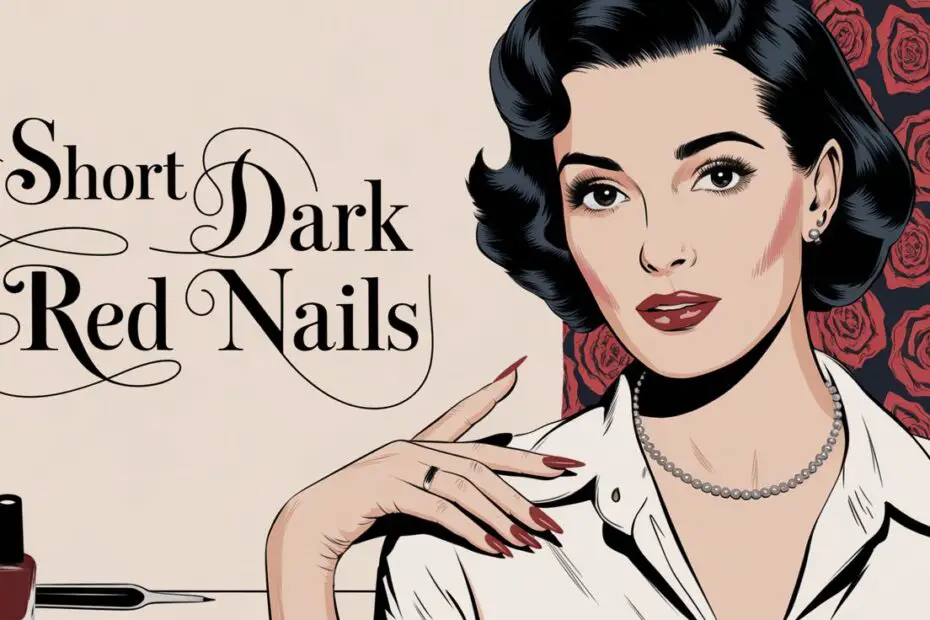 Short Dark Red Nails