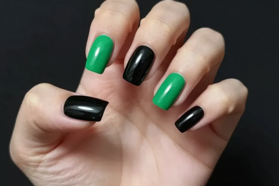 7 Black And Green Nails That Look Luxe, Bold, And Way More Expensive