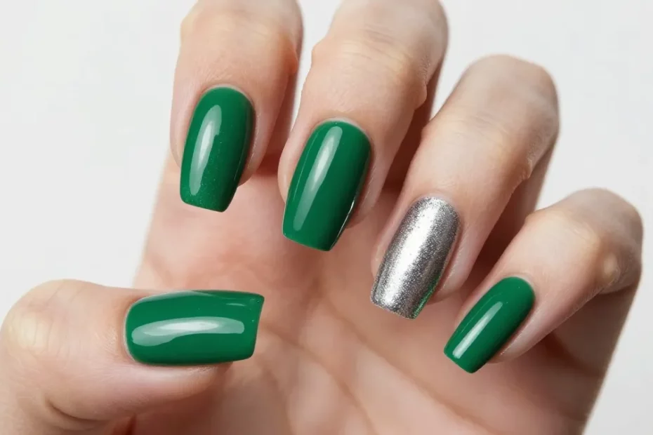 7 Green And Silver Nails That Look Luxe Without Trying
