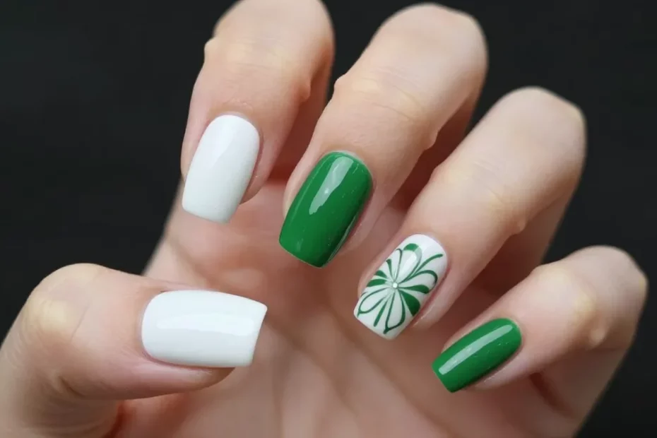 7 White And Green Nails That Look Fresh, Fancy, And Totally Scroll-Stopping