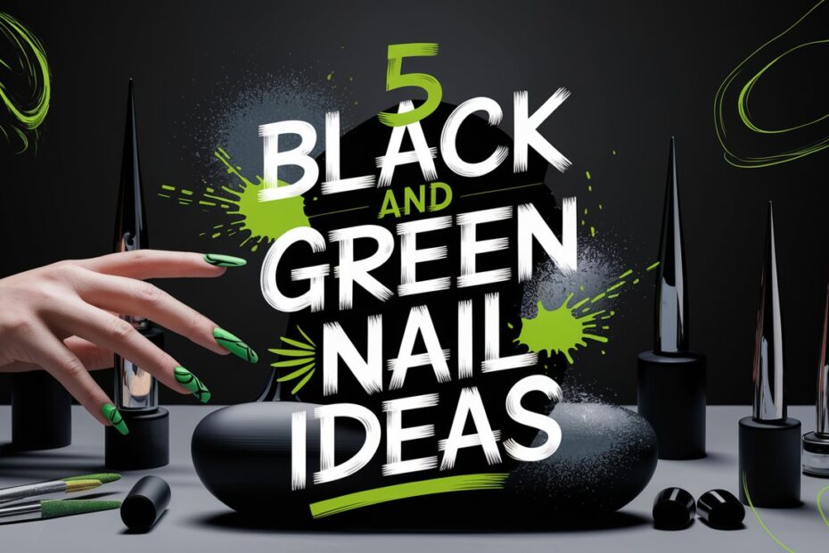 Black And Green Nail Ideas