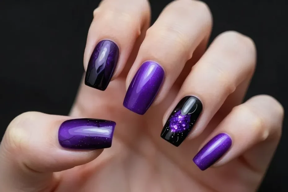 5 Purple And Black Nail Ideas That Look Luxe And A Little Dangerous