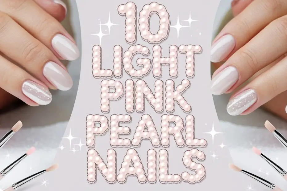 Light Pink Pearl Nails