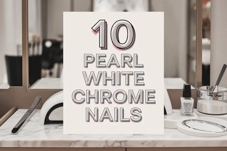 Pearl White Chrome Nails