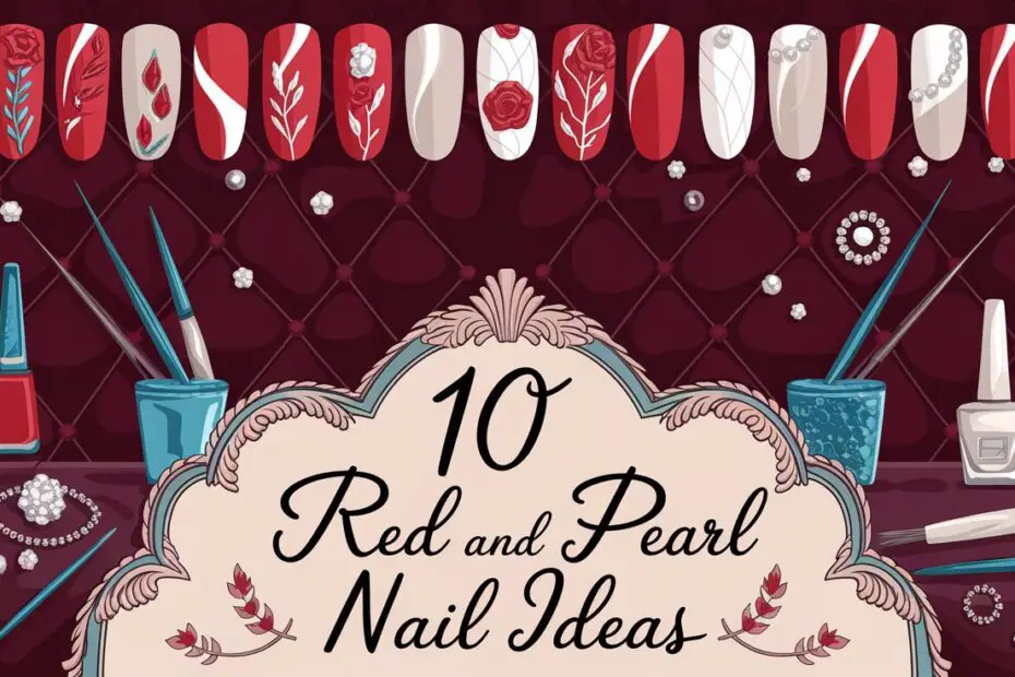 Red and Pearl Nail Ideas